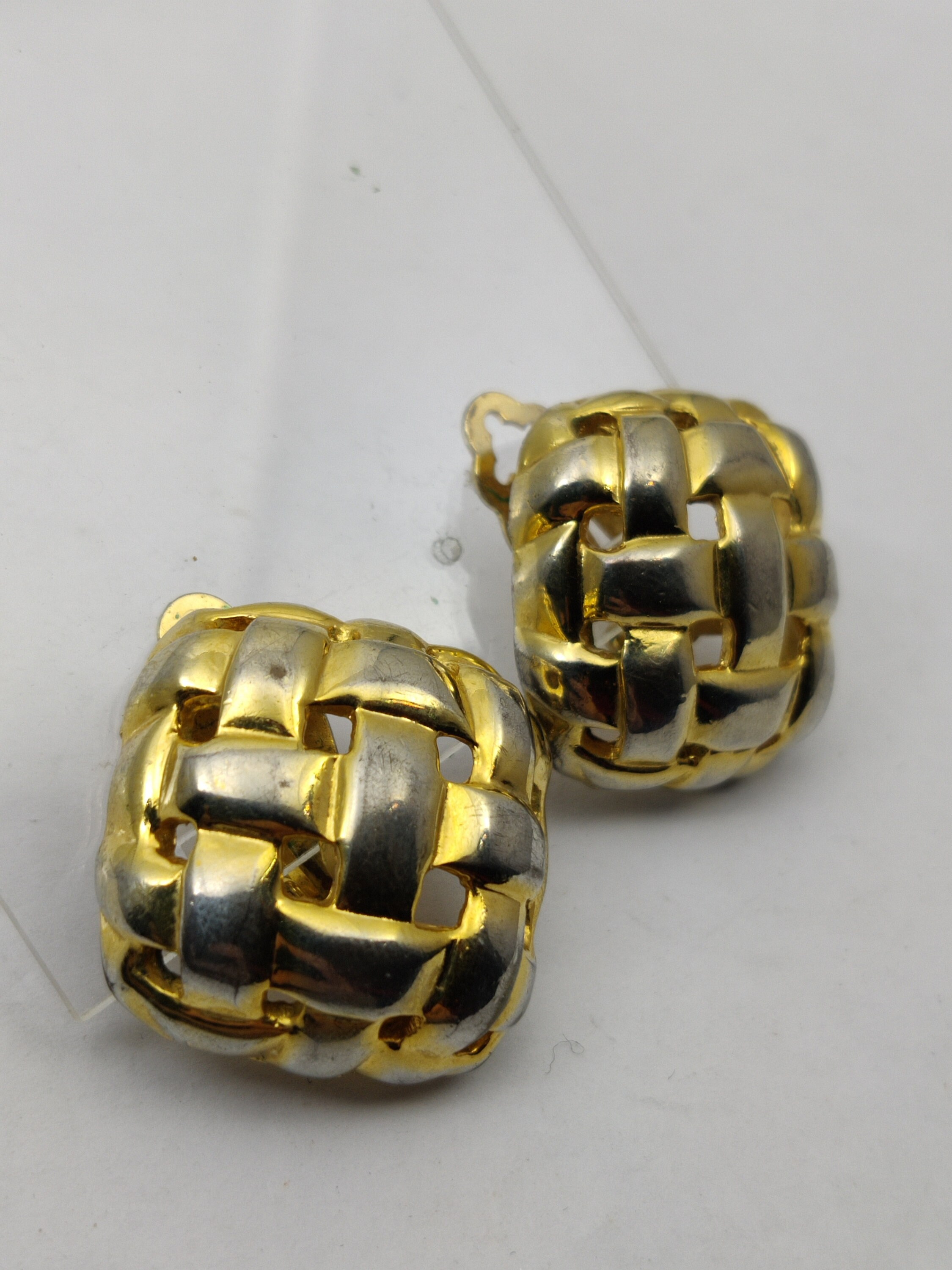 Boucles D'oreilles Vintage Jacques Esterel - Métal Doré, Fermoir Clips - Occasion, Style Rétro