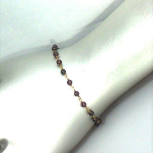 rosary bracelet of semi-precious stone beads on vermeil