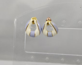 Paire De Boucles D'oreilles Vintage – Métal Doré Et Strass – Style Rétro