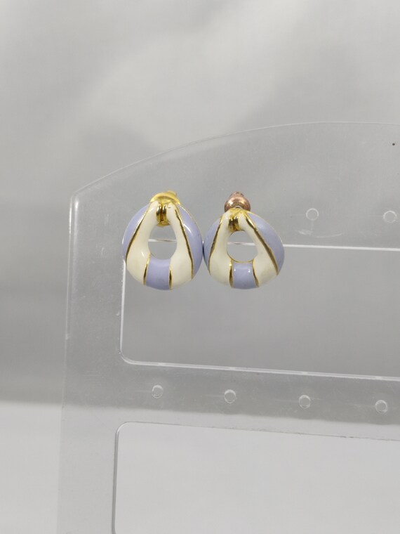 Boucles D'oreilles Vintage Perles Verre Métal Doré Entrelacé - Bijou Rétro Occasion