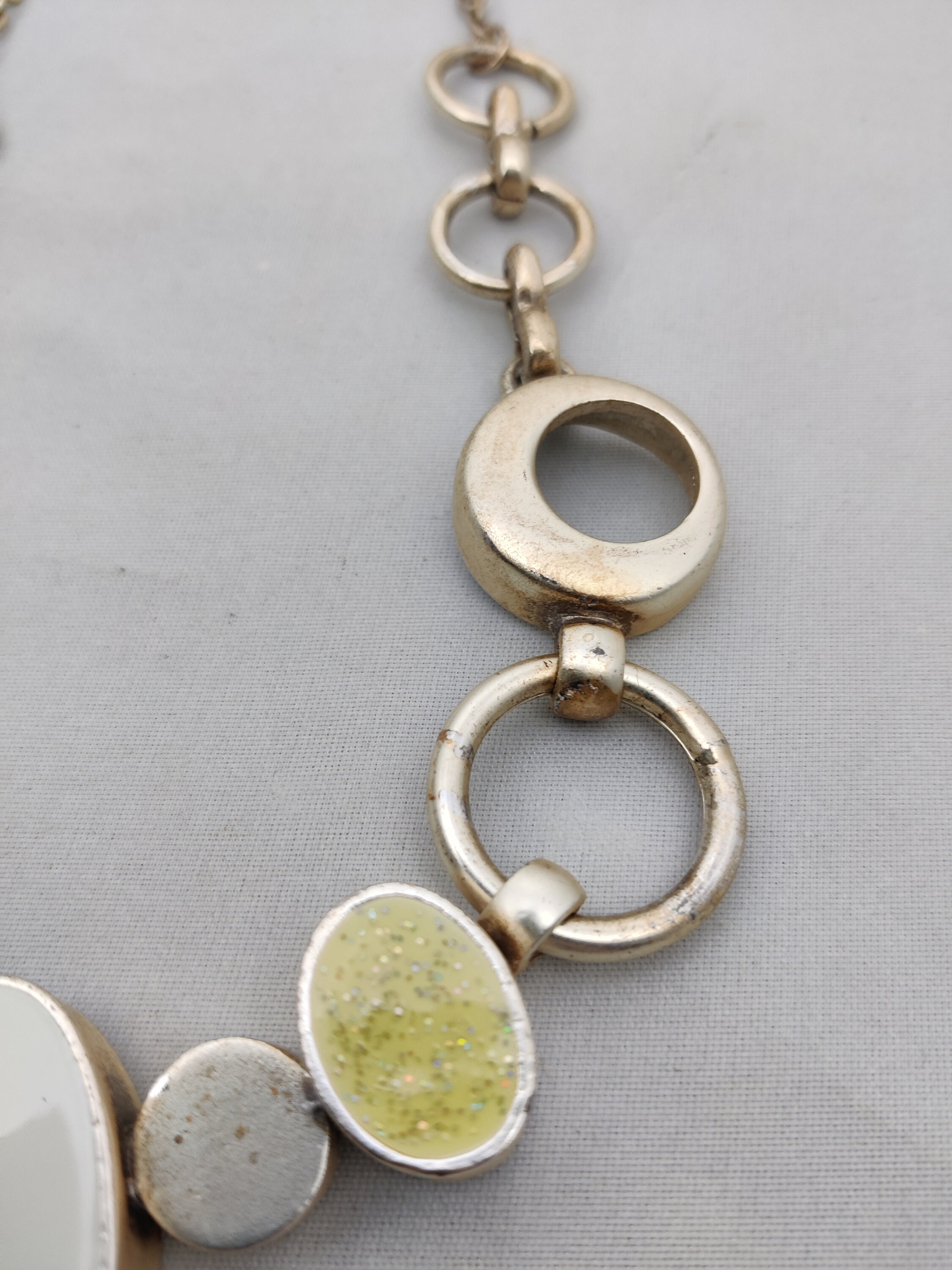 Collier vintage Dolce Vita moderniste 90’s métal argenté