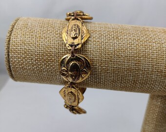 Bracelet Vintage Signé TARATATA - Métal Et émail Multicolore, Occasion