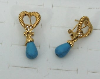 vintage semi-precious stone fancy earrings