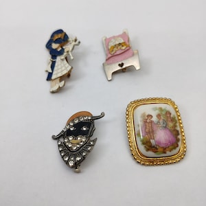 vintage character pins