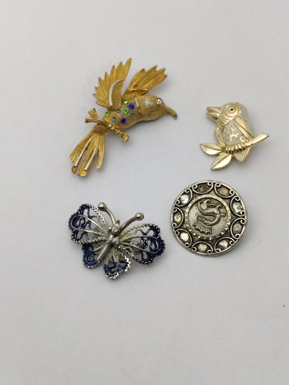 Broche Vintage Années 40-50 - Bouquet De Fleurs En Métal Doré - Bijou Ancien Rétro - Parfaite Pour Manteau Ou Veste