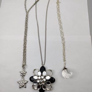 long necklace vintage sautoir necklace in silver metal
