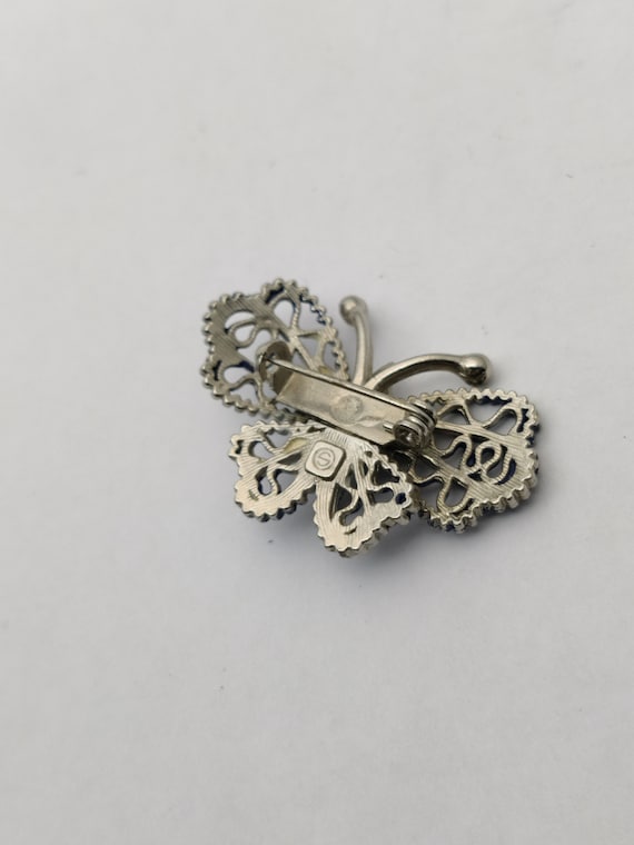 Broche Vintage Années 1940/50, Plexiglas Bombé à 3 Roses, Laiton, Multicolore