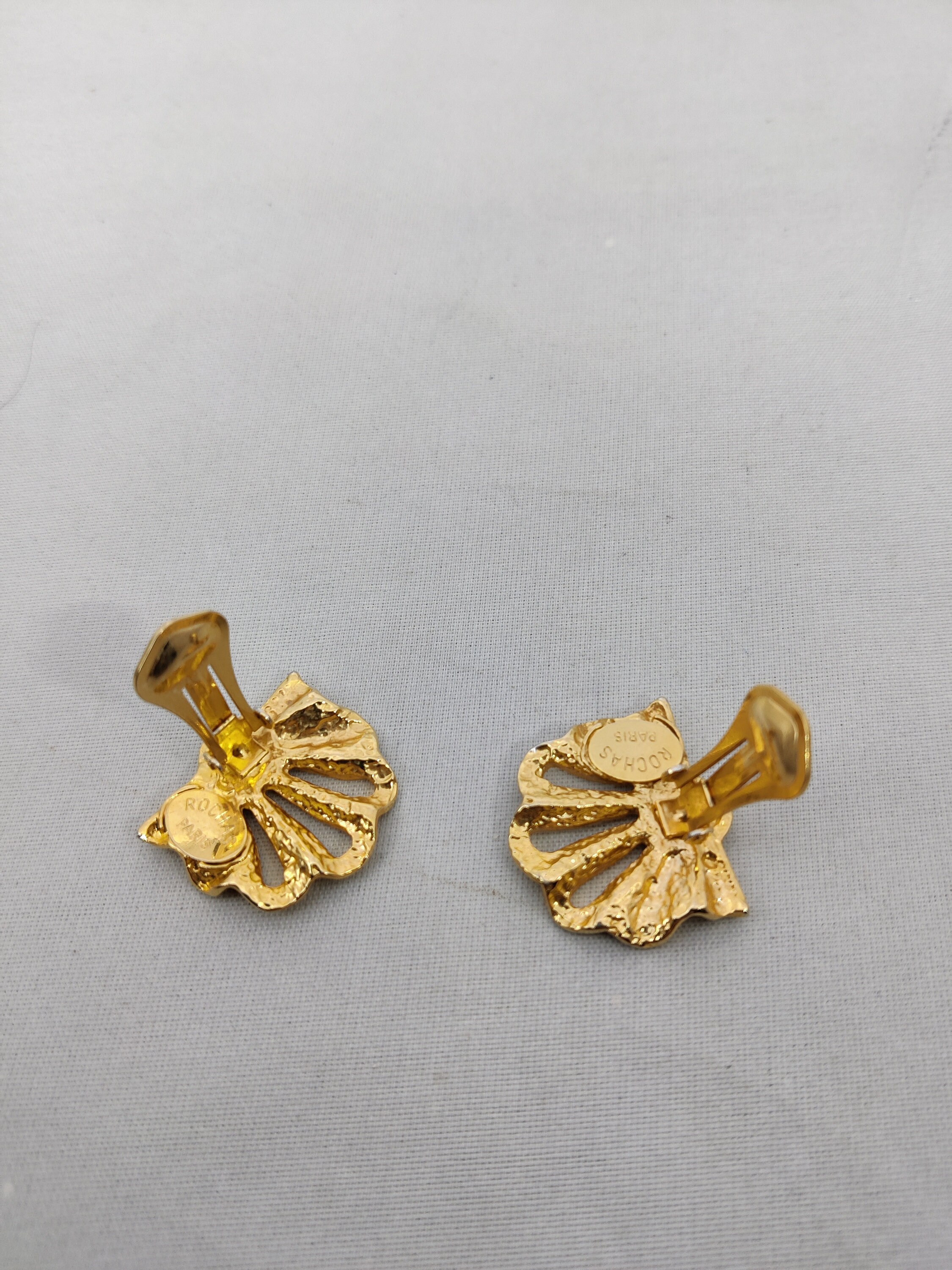 Boucles De Ceinture/Clips Vintage Rochas - Fermoirs En Métal Doré, Bon État