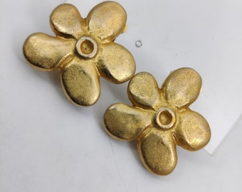 Boucles D'oreilles Clips Dorées - Paire Vintage Sans Marque Occasion