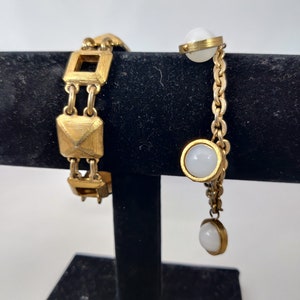 signed JACQUES ESTEREL vintage bracelet in gold metal