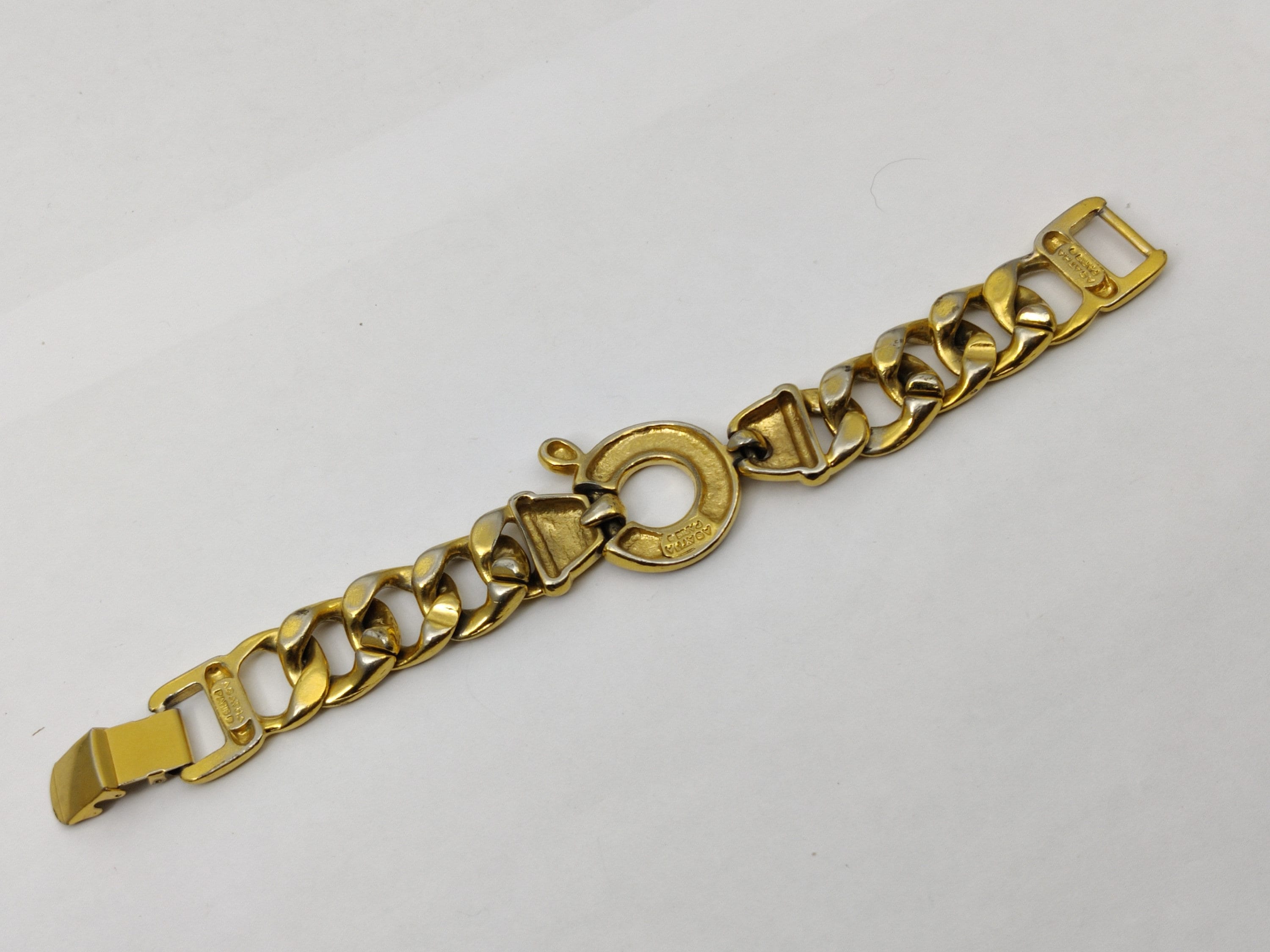1980s】ビンテージ ゴールド AGATHA チャームブレスレット 金