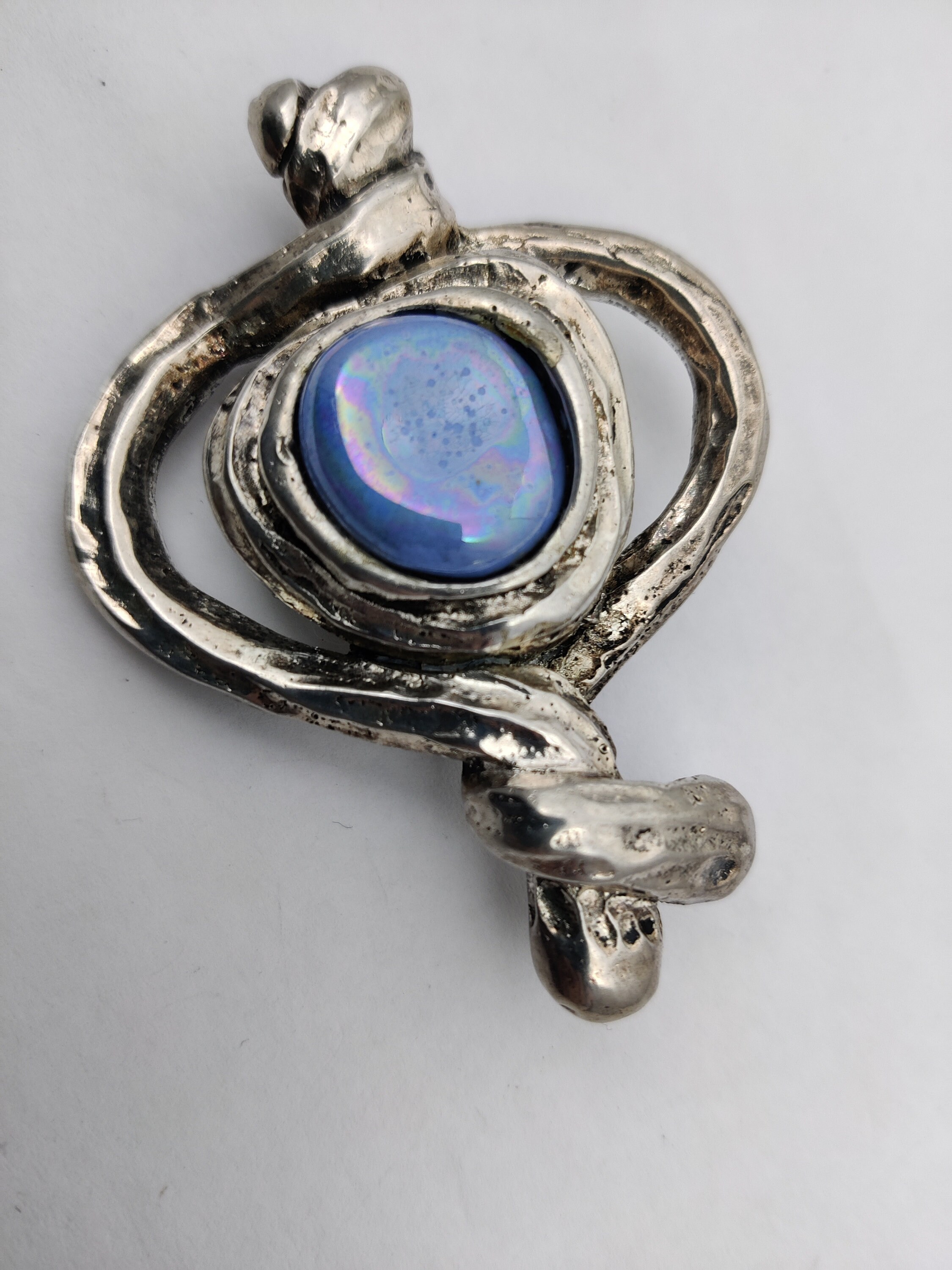 Broche Vintage Signée Estelle Bijoux - En Résine Composite, Bijou Français Original