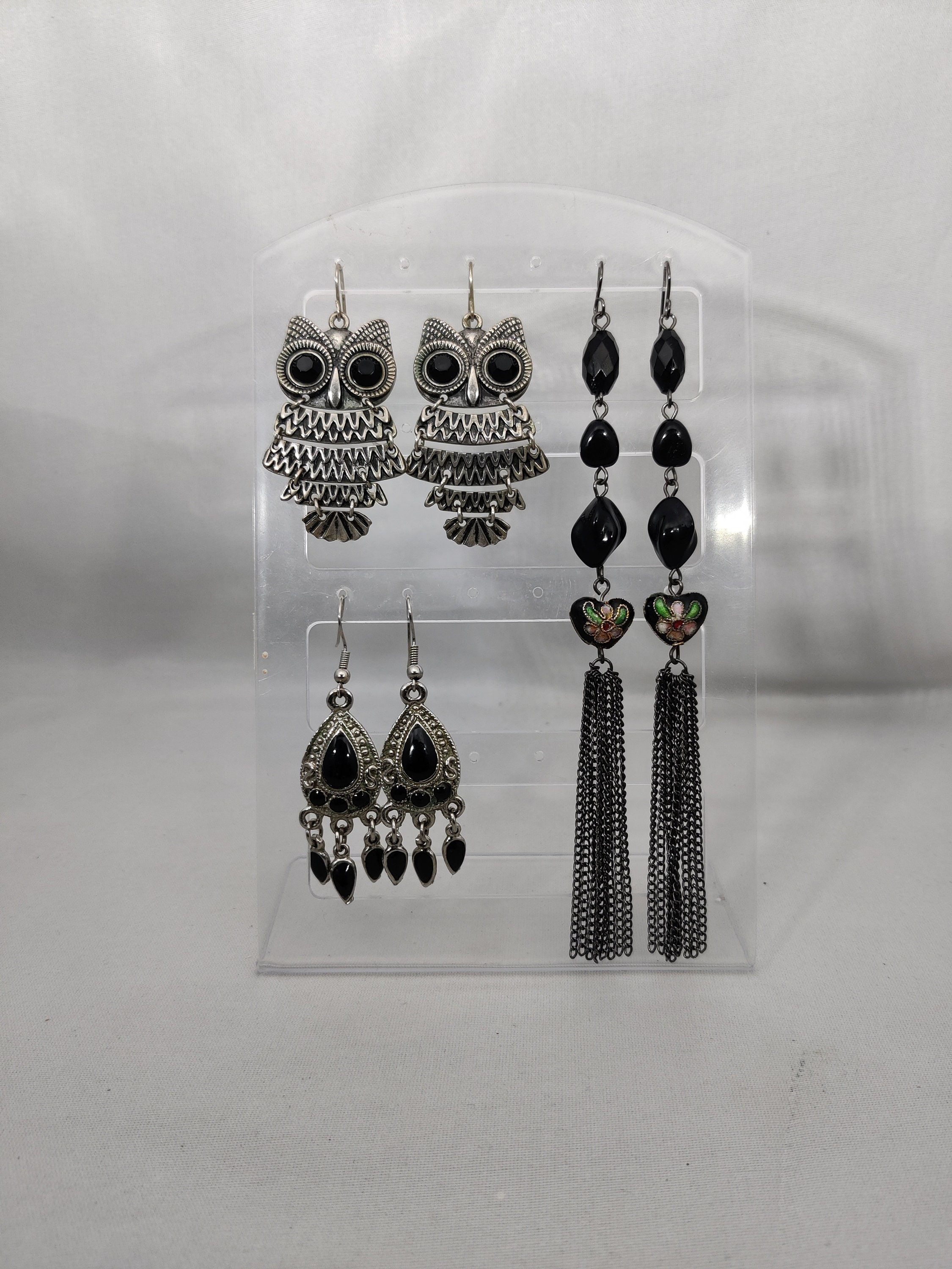 Paire De Boucles D'oreilles Vintage En Métal Argenté à Clips - Ancien, Sans Marque, Bon état