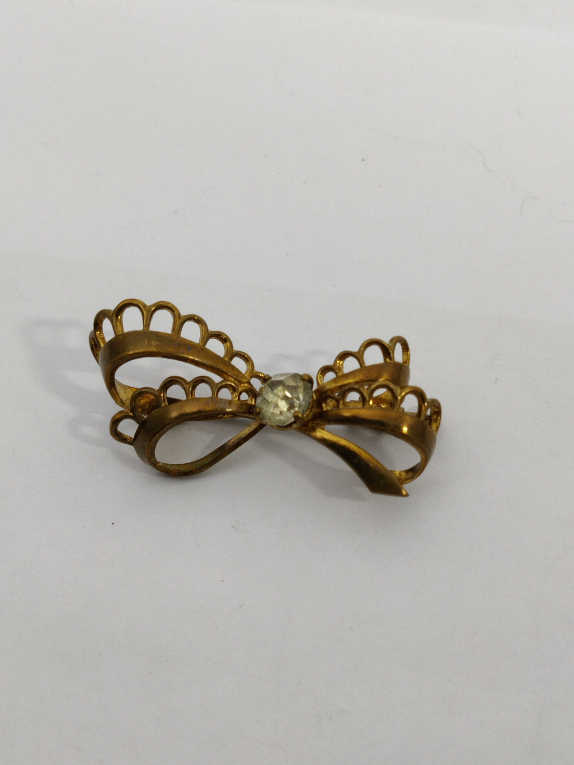 Belle grande broche française vintage des années 40 en métal