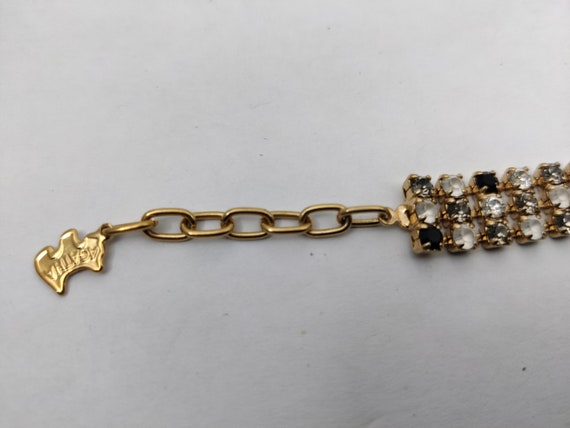 signed AGATHA vintage bracelet with gold metal ch… - image 10
