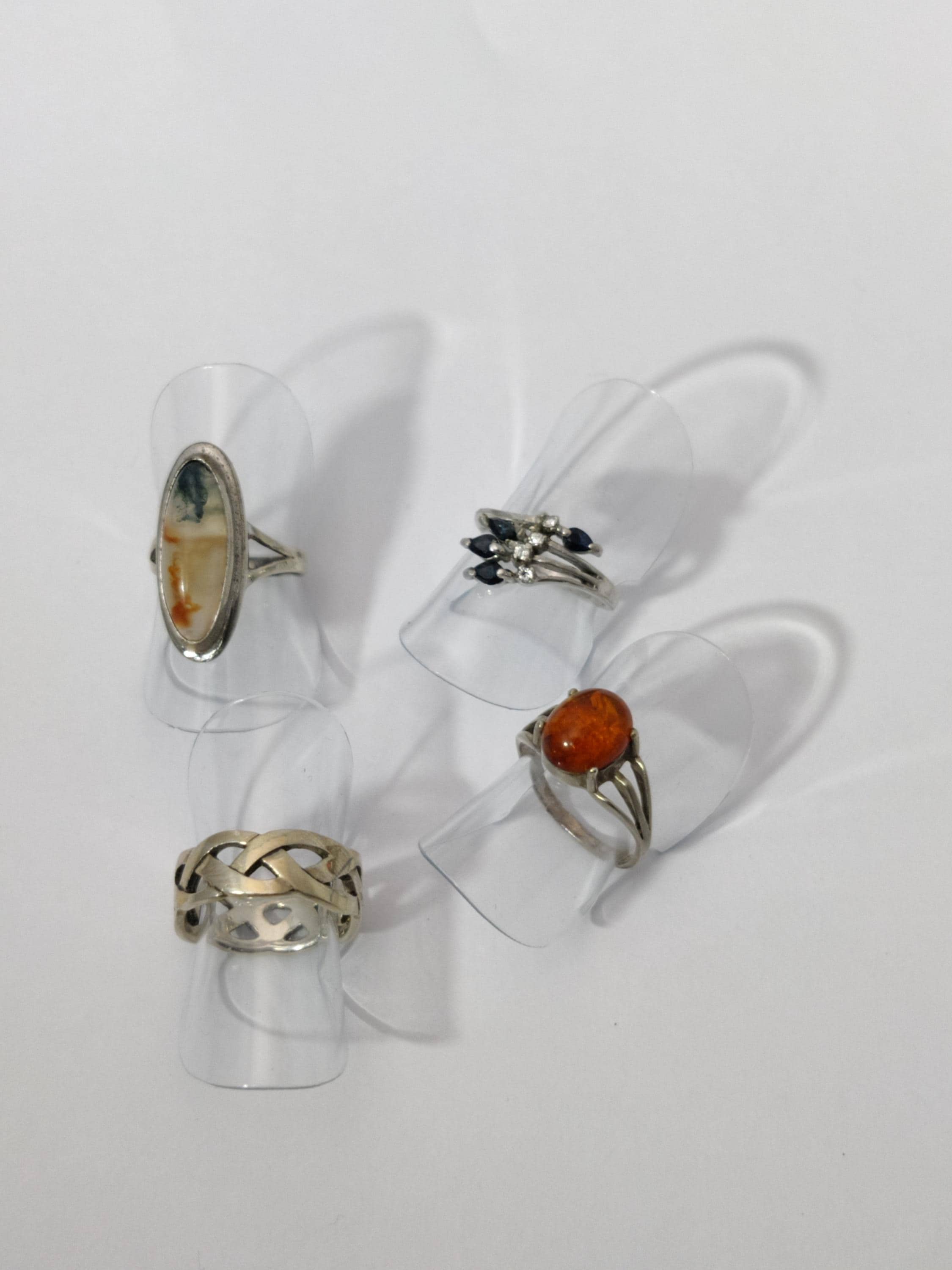 Bague Ancienne En Argent 925 Et Ambre - Taille 49 - Occasion (bijou Porté)
