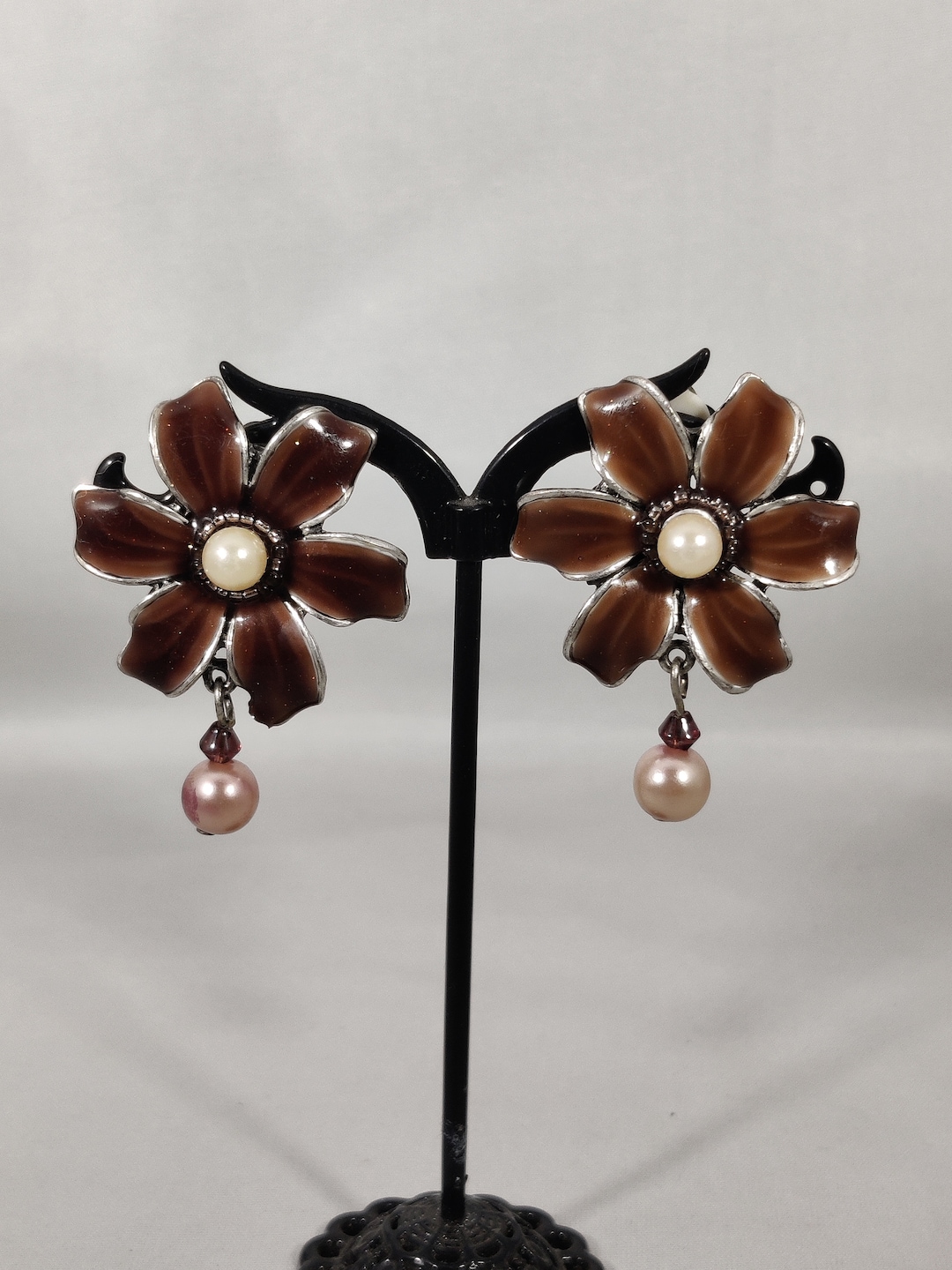 Boucles D'oreilles Pendantes T.Street - Émail Bleu/vert Avec Strass - Neuf Sans Emballage