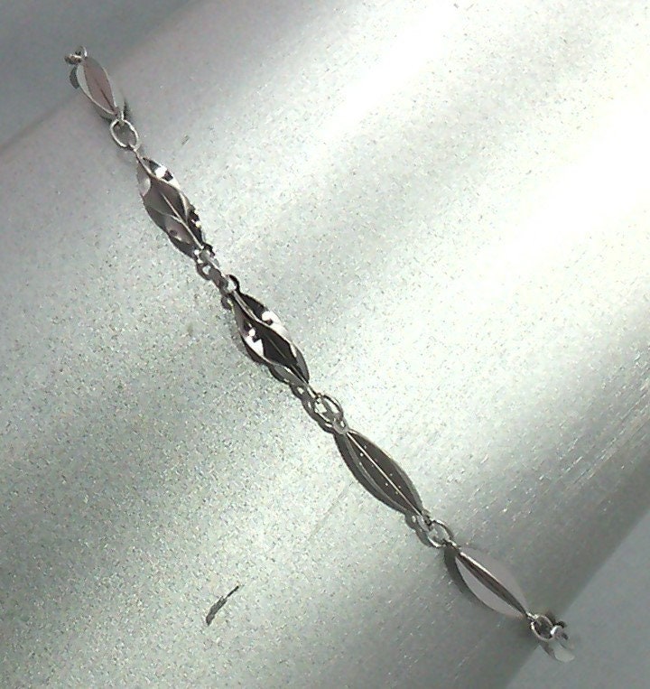 Chaîne Ancienne En Argent Massif Avec Bracelet - Bijou Vintage Pour Femme - Occasion