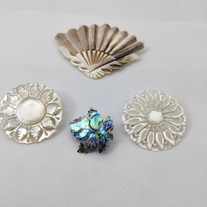 Vintage mother-of-pearl brooches
