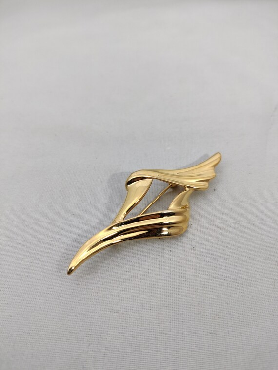 Vintage 1980s gold metal brooches - image 2