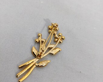 Broche Vintage Ancienne En Métal Doré Movitex - Bijou Rétro Occasion