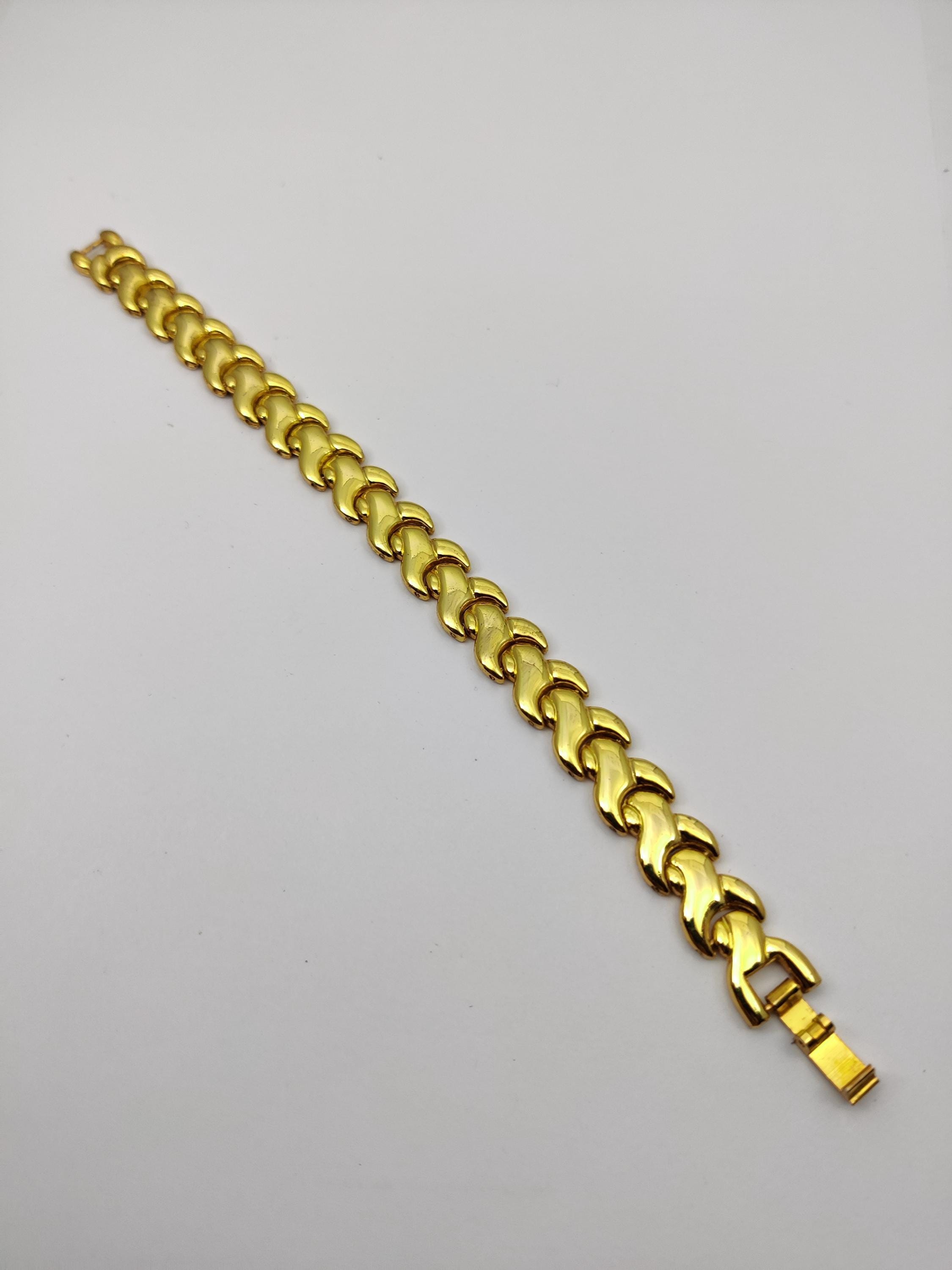 Vintage Bracelet With Gold Metal Chain - Etsy