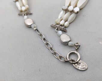 Collier Pendentif Croix Vintage Zoé Coste - Perles Et Plaqué Or - Marque Reminiscence - Occasion