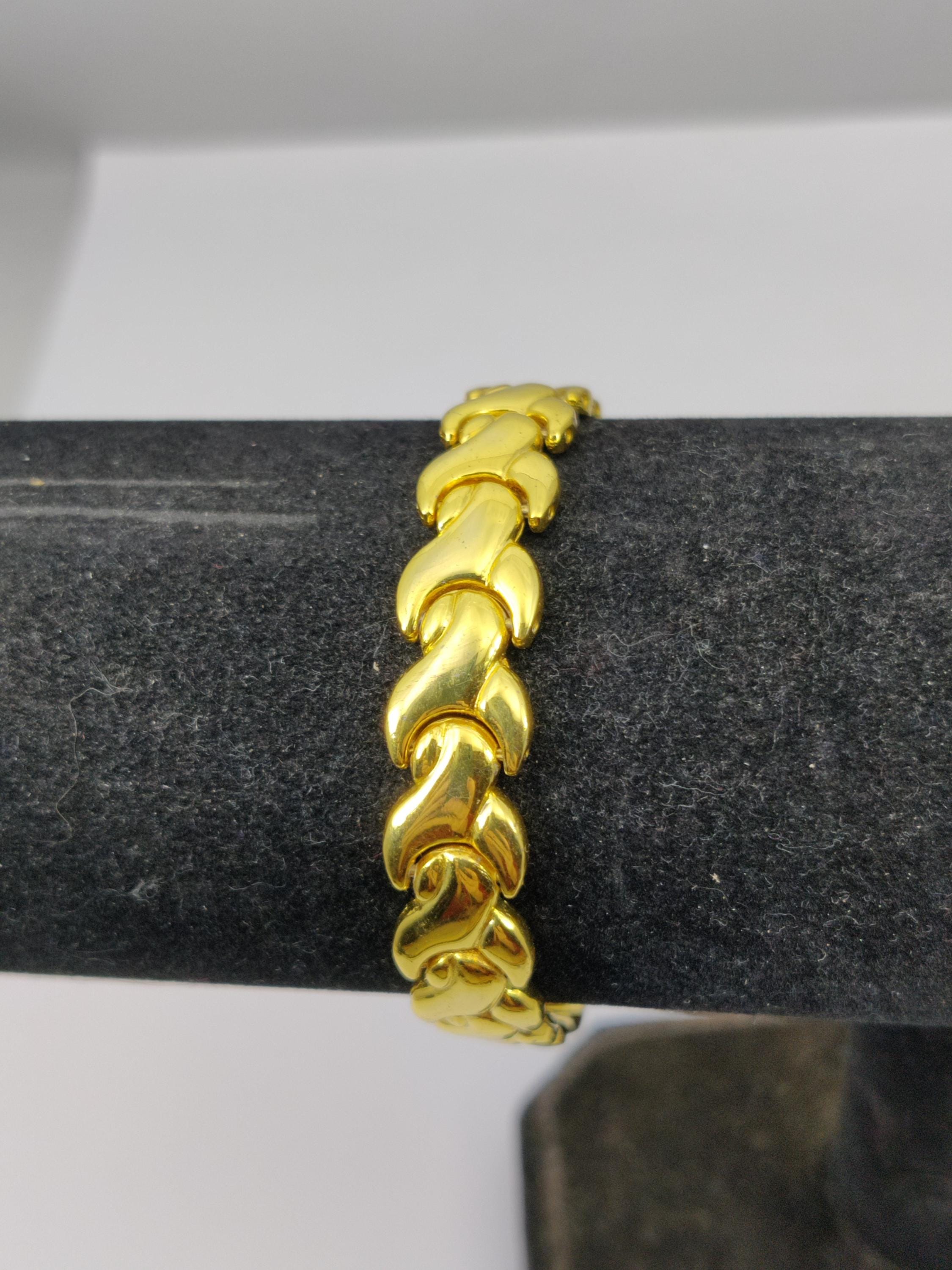 Vintage Bracelet With Gold Metal Chain - Etsy