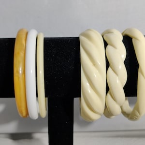 vintage creamy white resin bangle bracelet