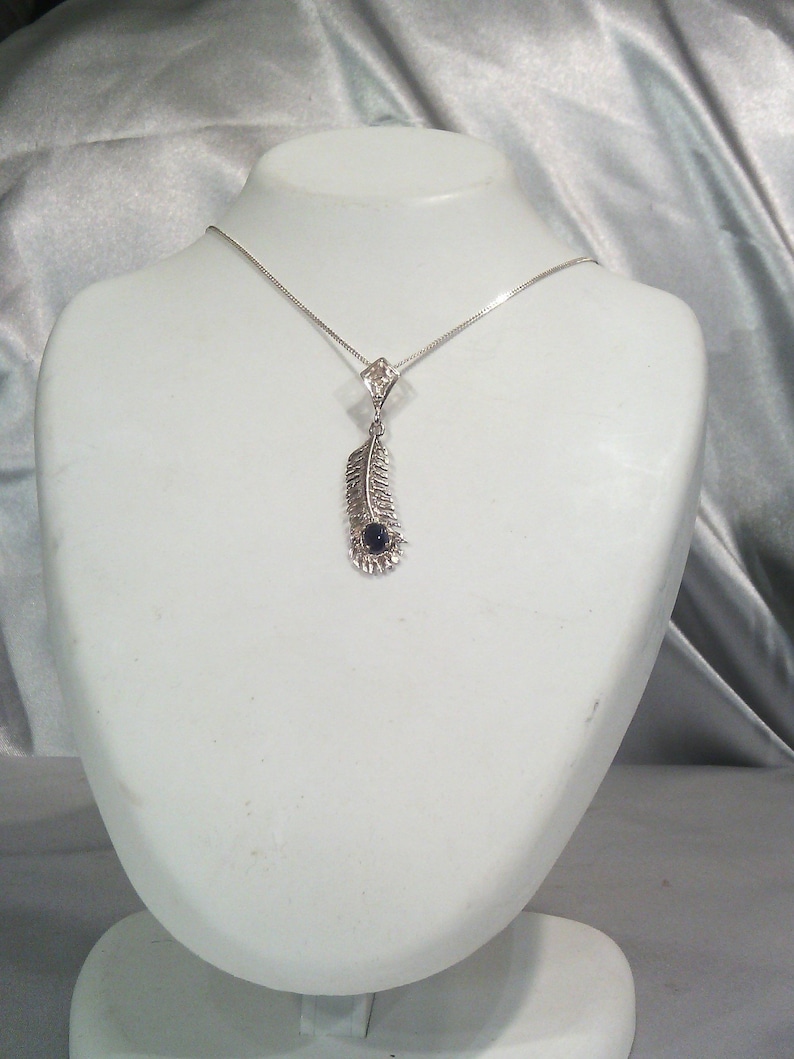 iolite cordierite necklace and Sterling Silver 925