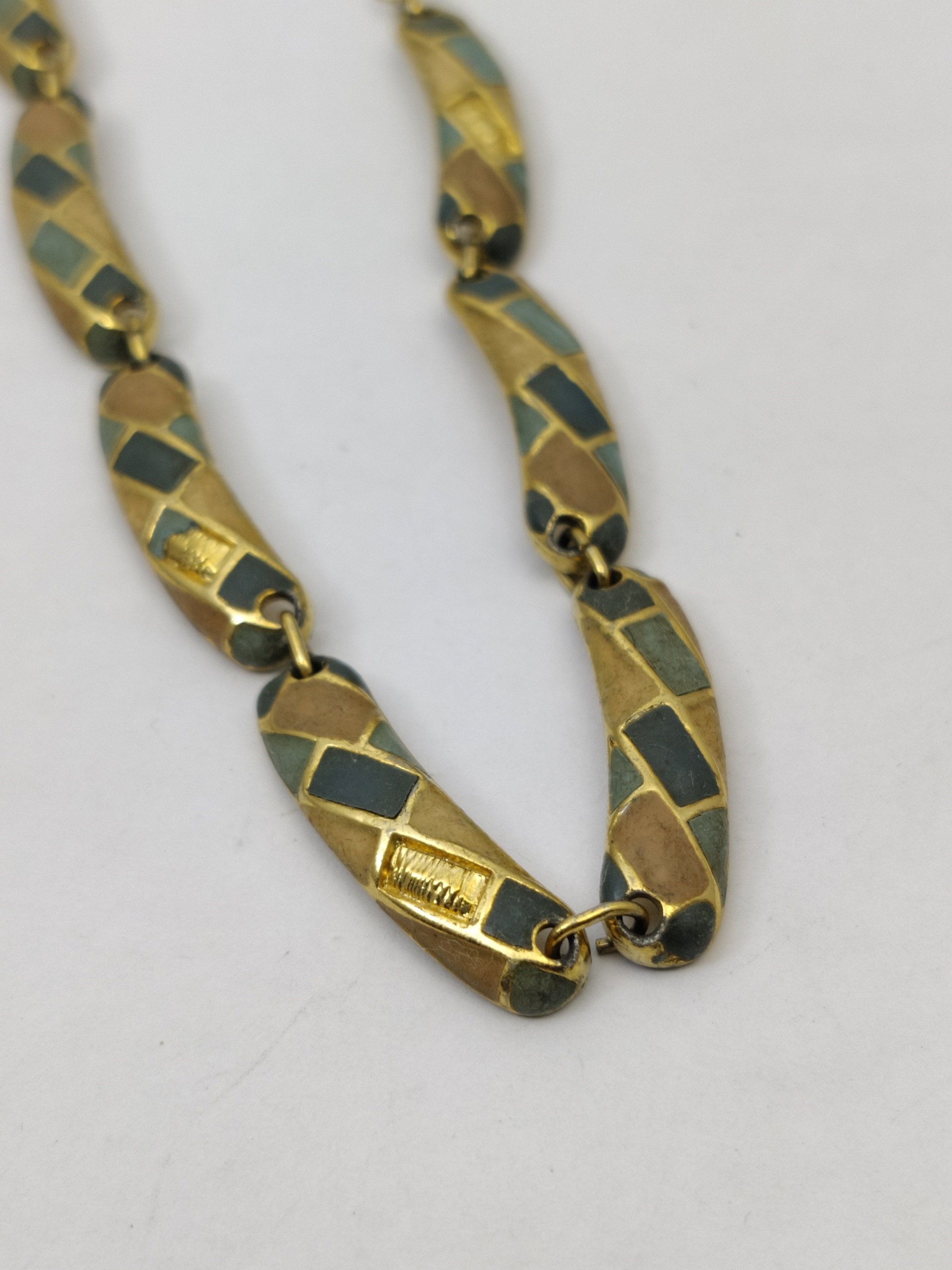 Collier Vintage Orena Paris Plaqué Or - Bijou Ancien émaillé De Créateur Français