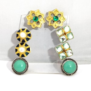 vintage green clip-on earrings