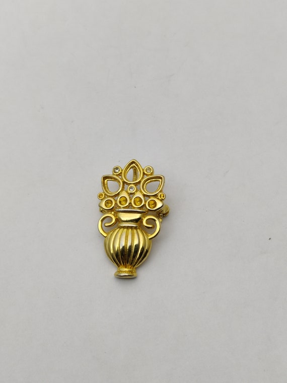 Broche Vintage Fleurs De Montagne - émail Et Strass, Métal, Multicolore, Neuf Avec étiquettes