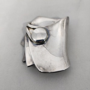 signed GEORGES RECH vintage silver metal brooch
