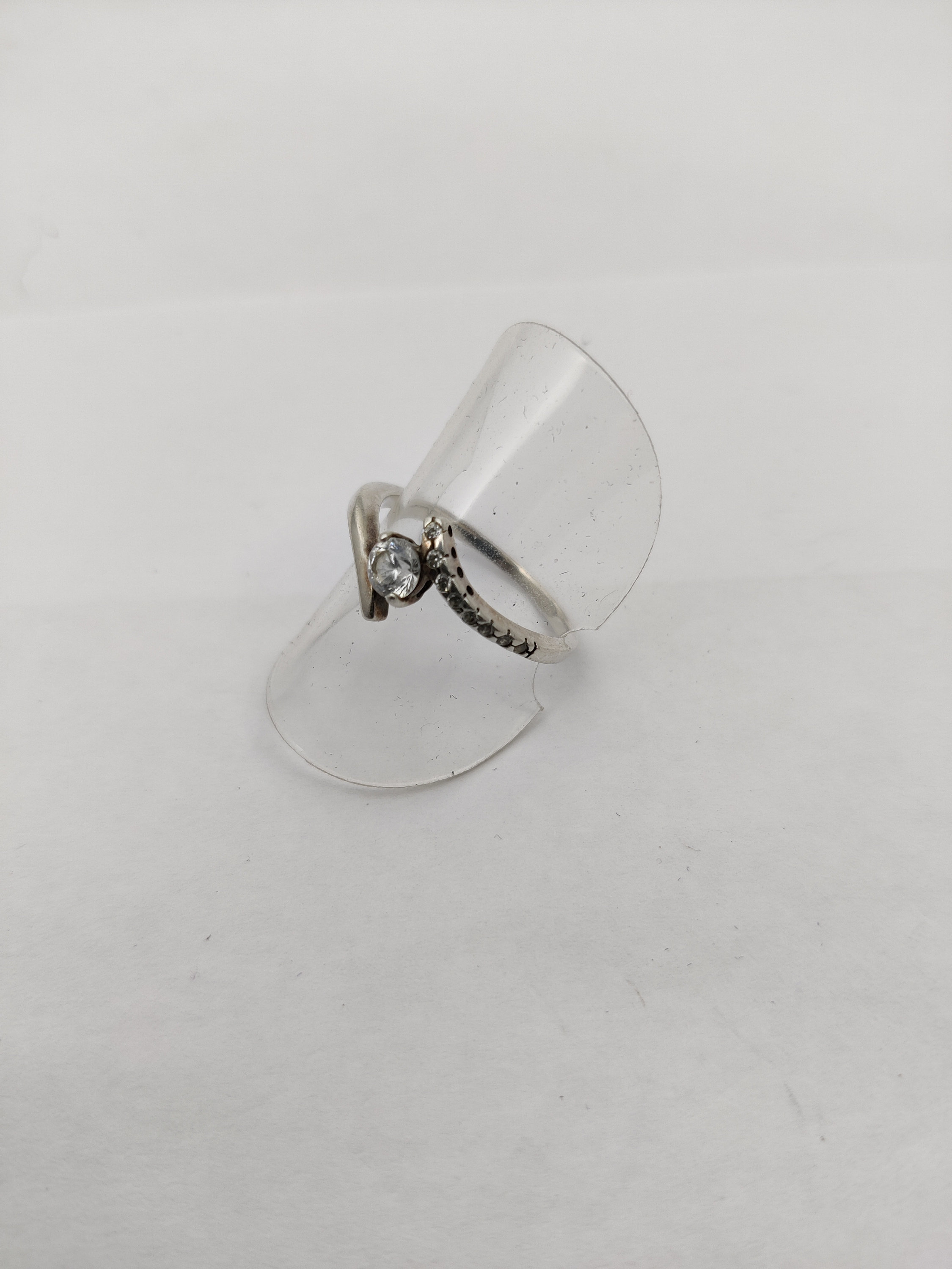 Bague Ancienne En Argent Massif 925 - Taille 54, Pierre Argentée, Neuve Sans Emballage