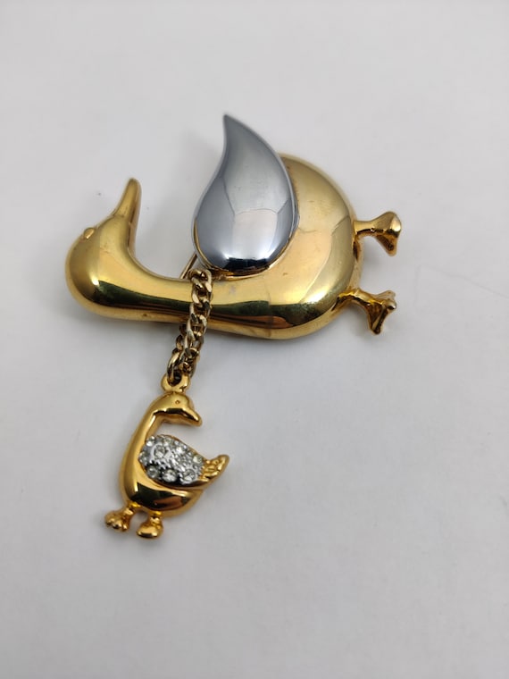 Broche Fantaisie Vintage – Métal Doré – Occasion