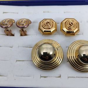 Vintage-Ohrclips aus goldfarbenem Metall