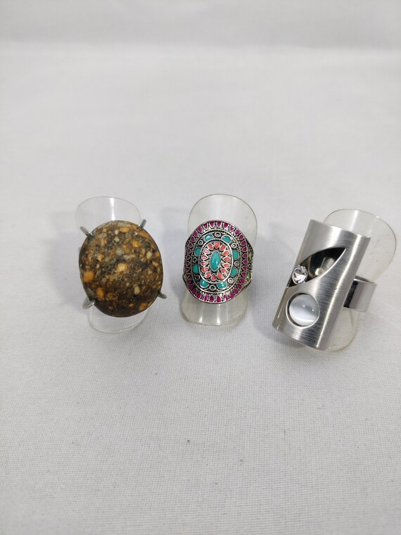Bague Vintage Large En Argent Massif 925 - Taille 56 - Occasion