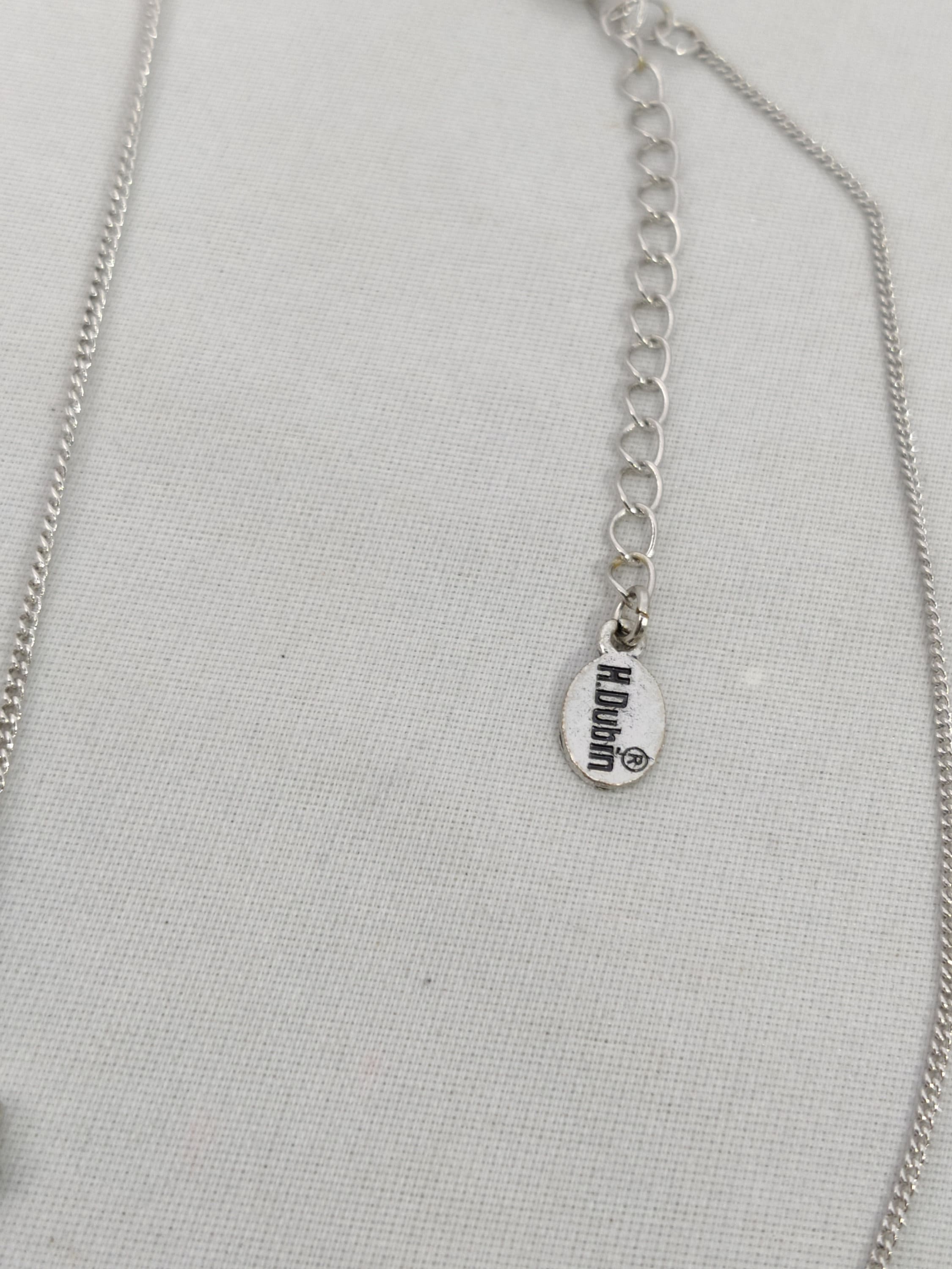 Collier Vintage H Dubin - Couleur Argent - Fleurs En émail Et Cristaux - Pierres Type Diamant - Modèle 774