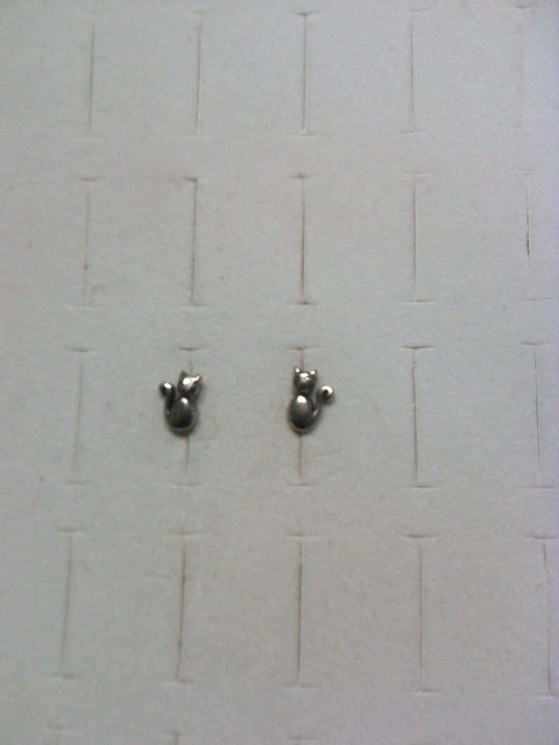 Boucles d'oreilles vintage puces animaux en argent massif image 5