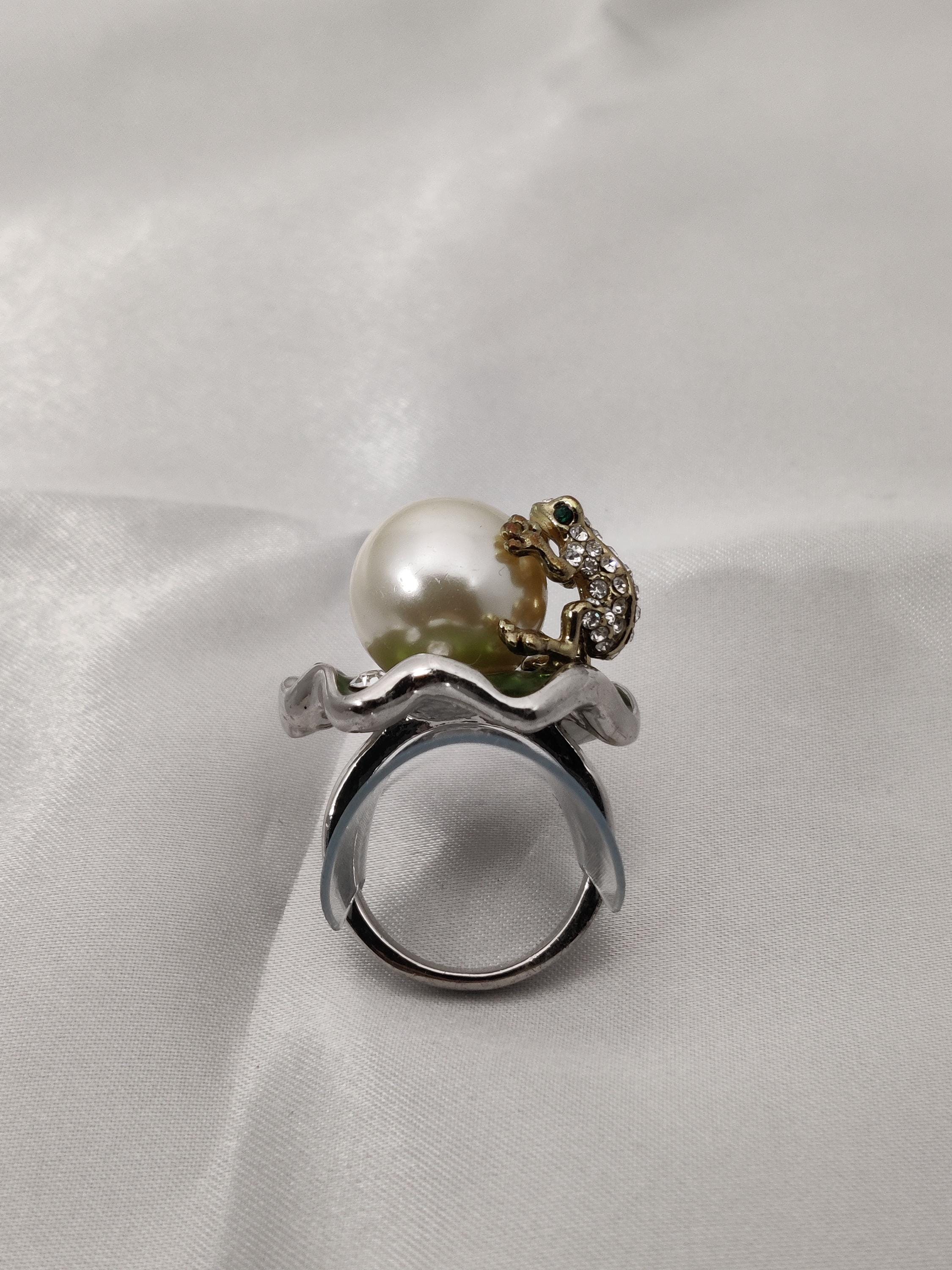 Bague Fantaisie Vintage Créateur - Taille 56 - Argenté - Occasion