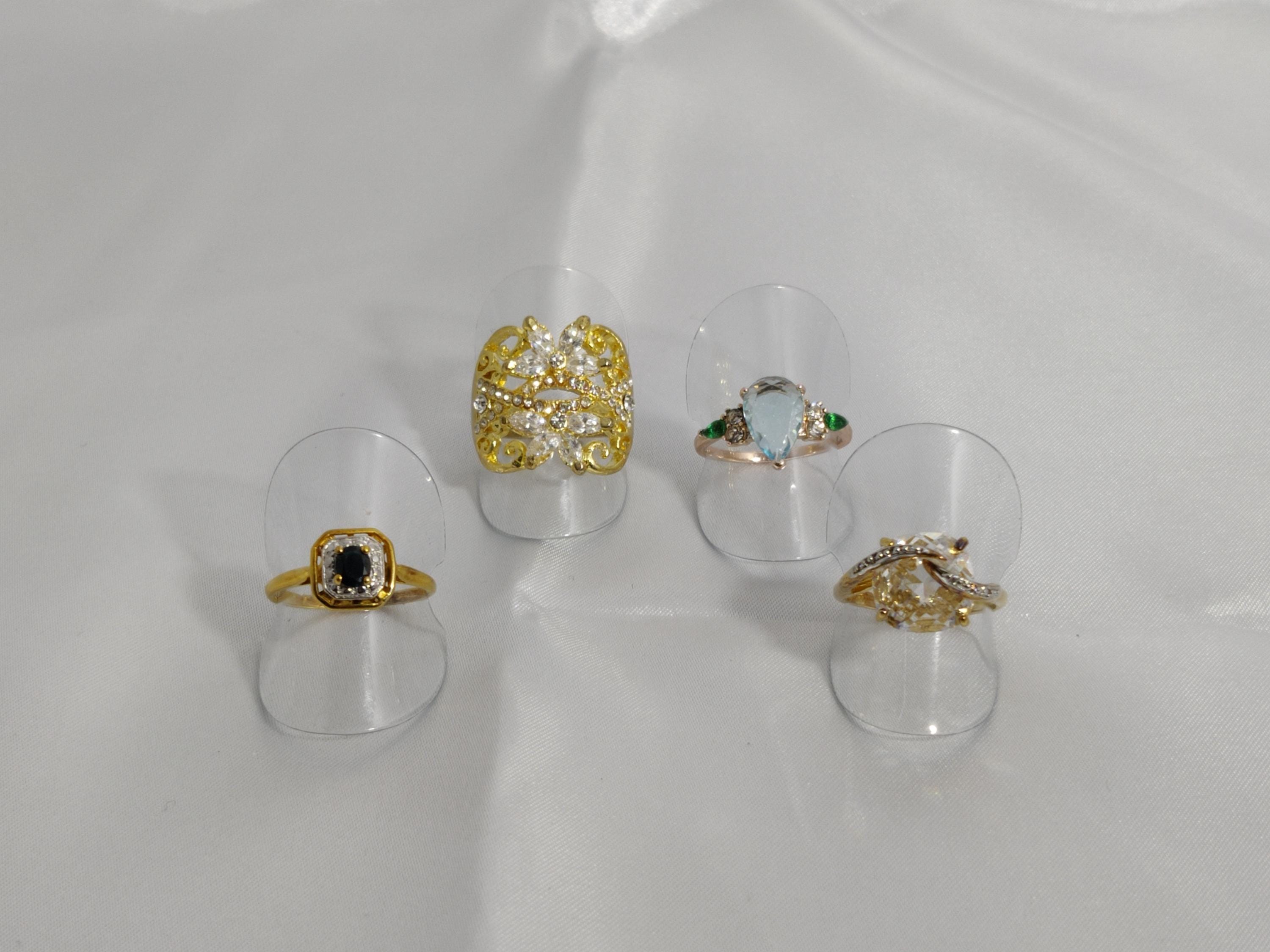 Bague Rétro En Argent 925 Avec Marcassite Et Cristal Topaze - Taille 54 - Neuf Sans Emballage
