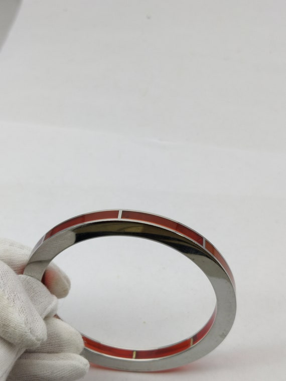 signé SWATCH bracelet vintage jonc en métal argen… - image 6