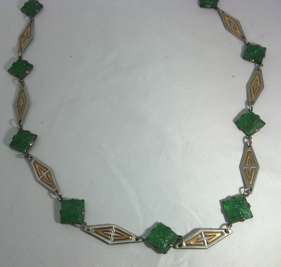 Collier Vintage Murano En Pâte De Verre Et Métal - Occasion