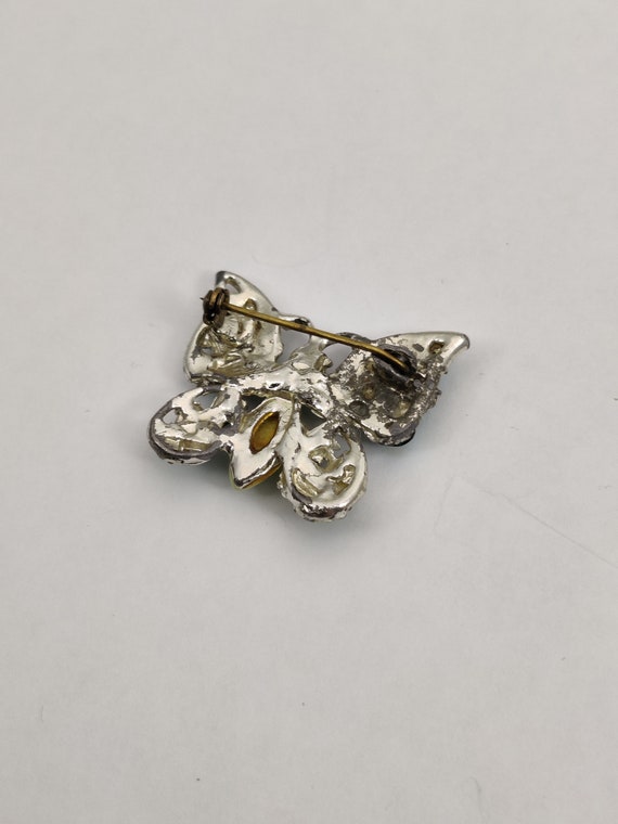 Broche vintage en argent sterling signée FLAM France, bouquet de blé - France