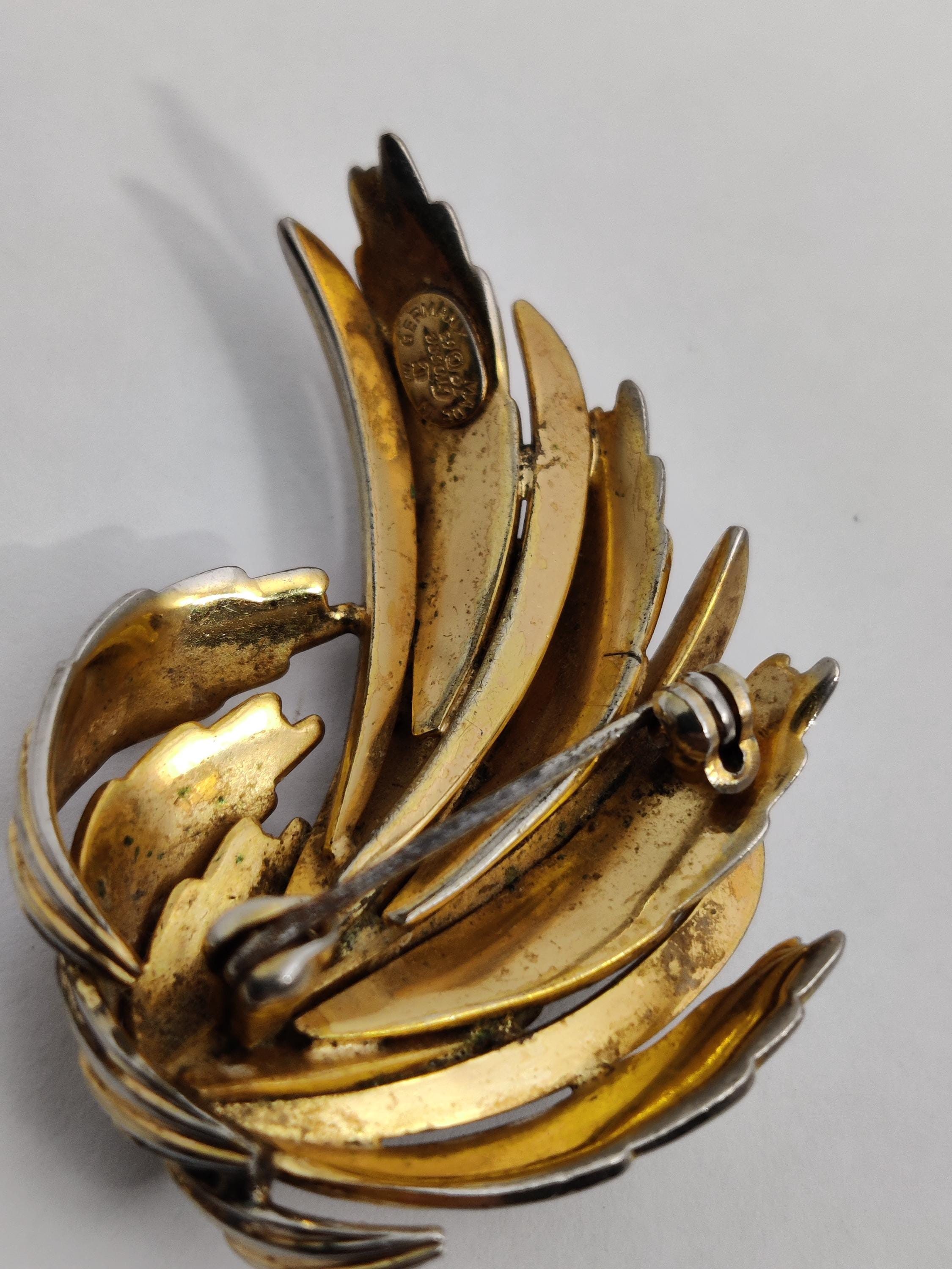 Broche Vintage Georges Legros Années 50/60 - Métal Doré - France - Occasion
