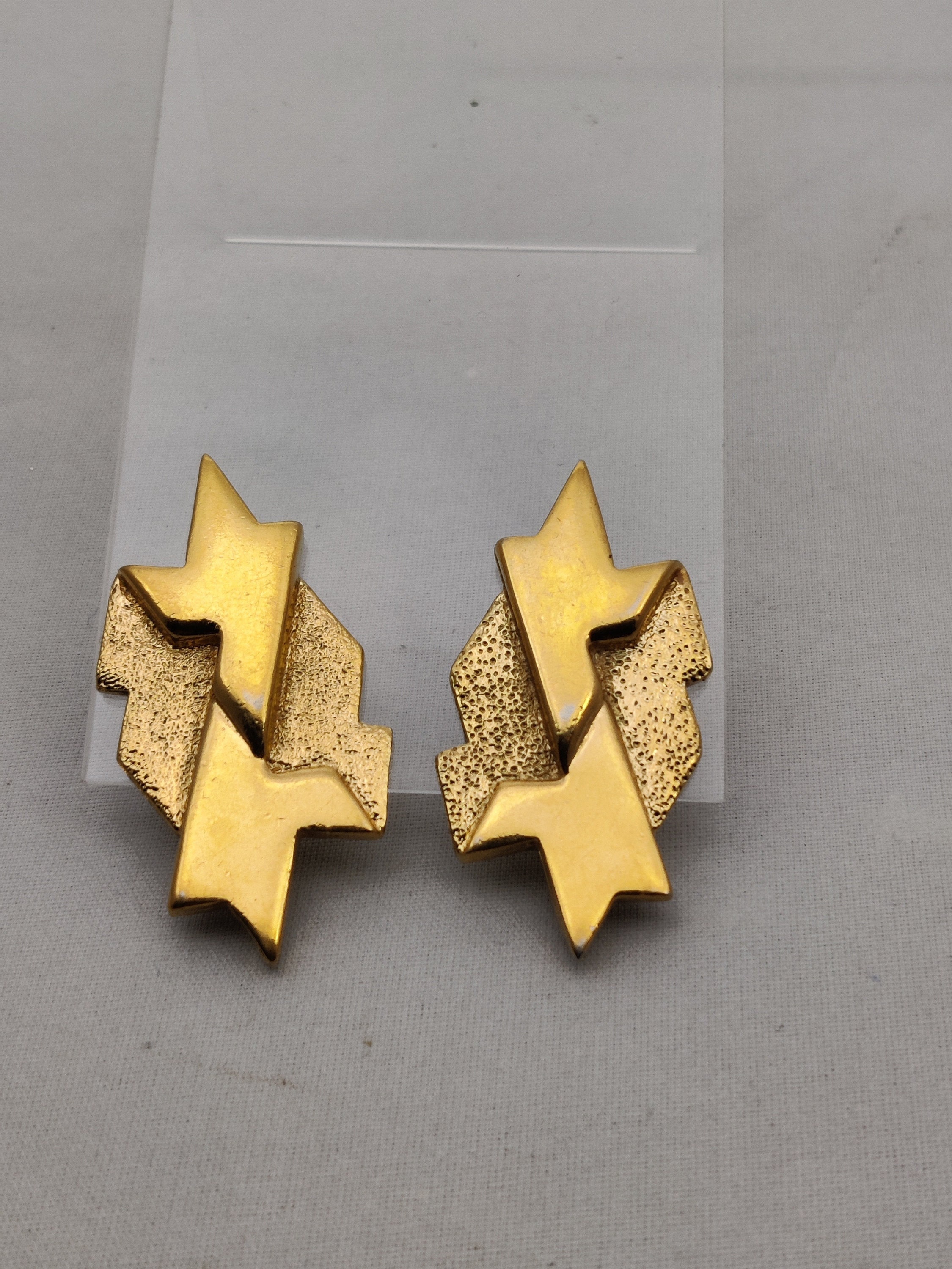 Boucles D'oreilles Vintage Guy Laroche – Métal Doré & Fausses Perles, Bon état