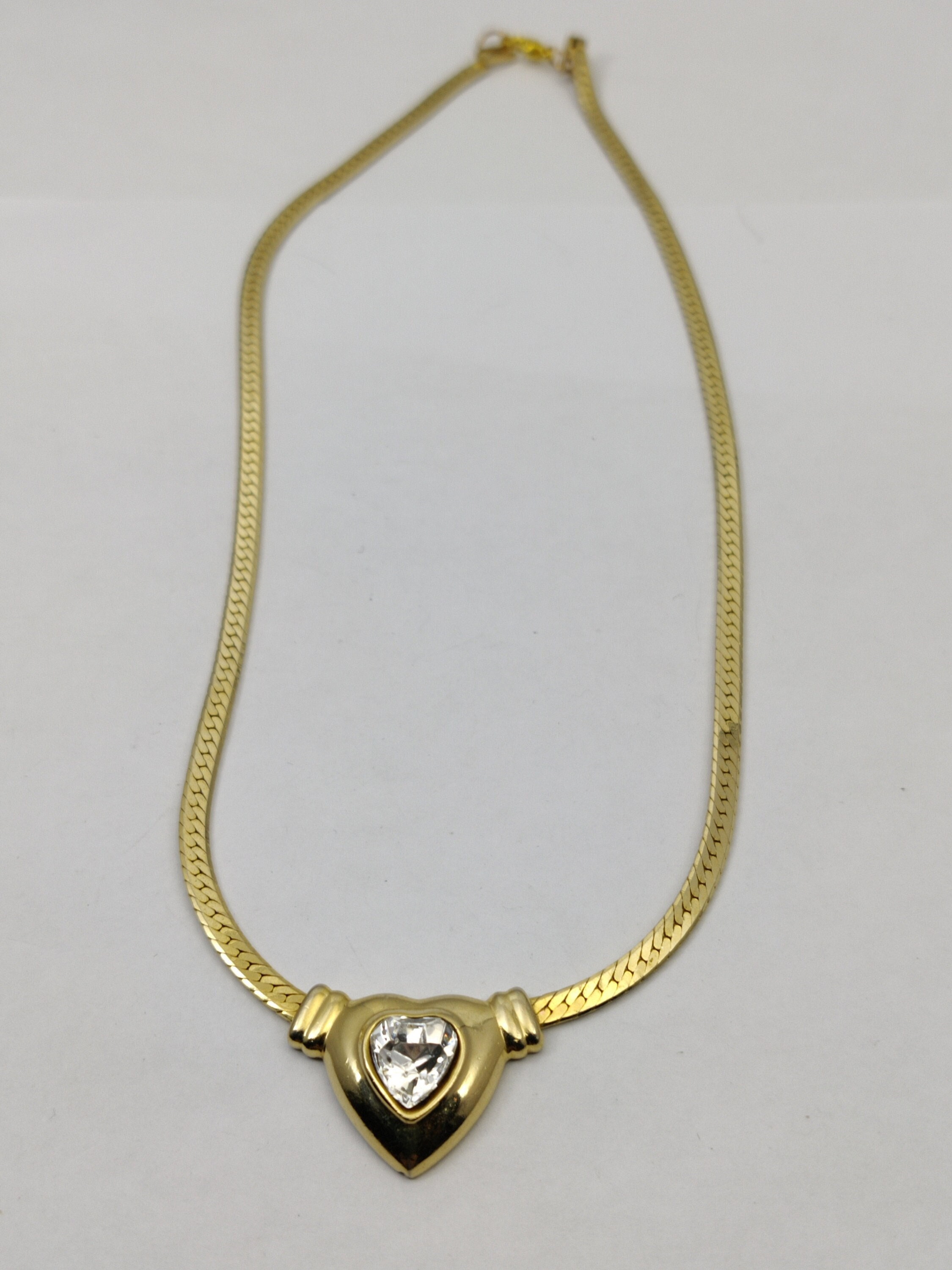 Collier Vintage Doré Tresse Chaîne Plate Maille Serpent Années 80 - Style Rétro Métal Doré