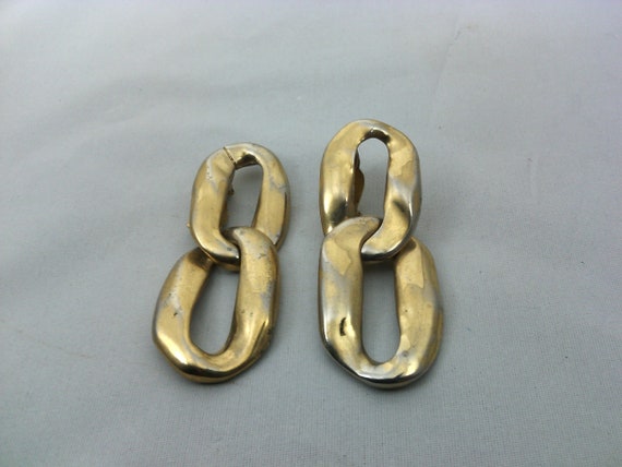 signed YVES SAINT LAURENT clip earrings in gold a… - image 1