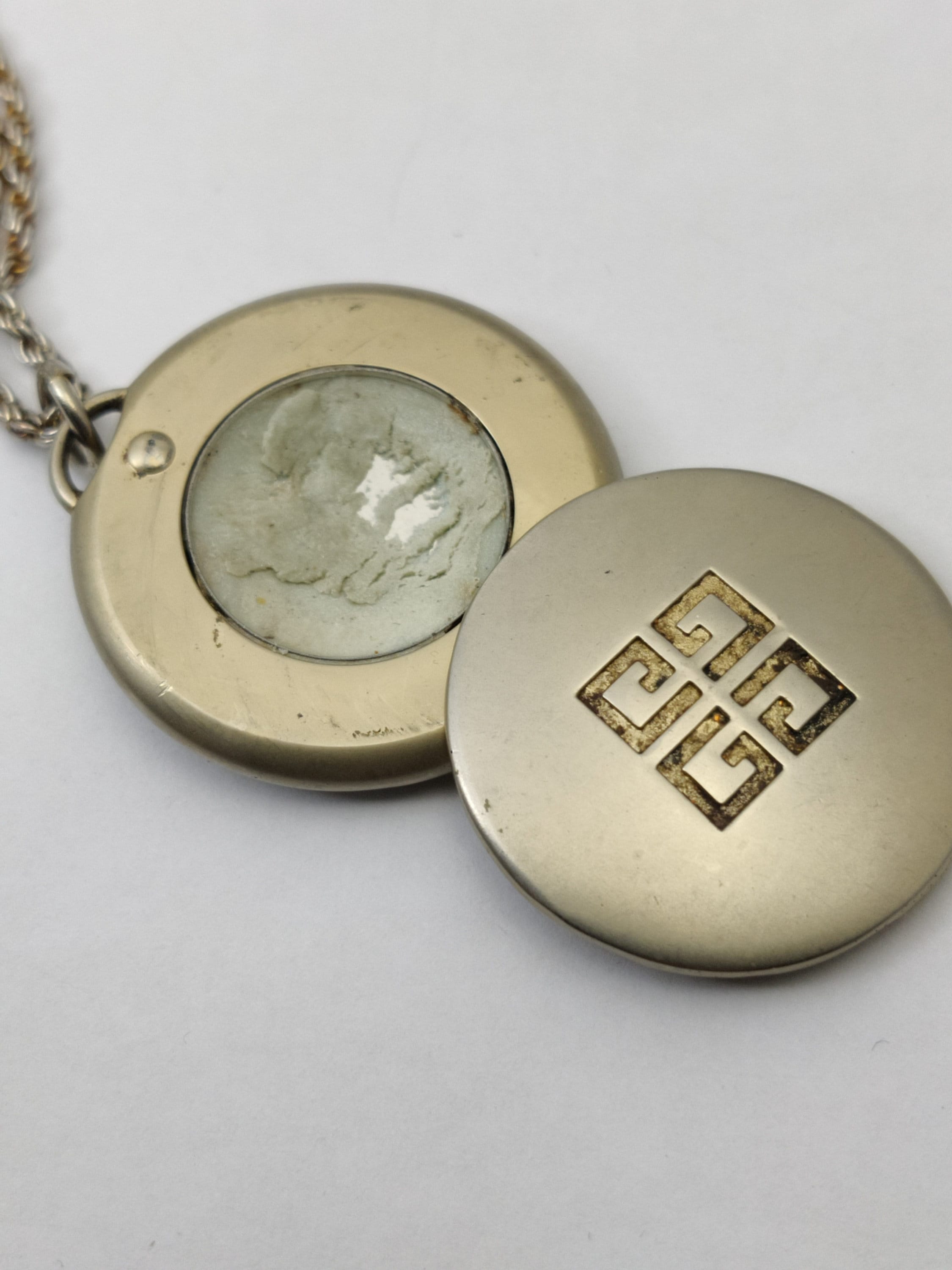 Signed GIVENCHY SOLIDE PARFUM Vintage Necklace Chain and